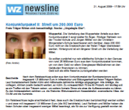 Bericht der Westdeutschen Zeitung vom 21.09.2009