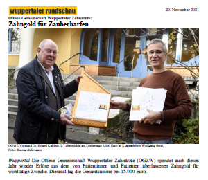 Bericht in der Wuppertaler Rundschau vom 20. November 2016